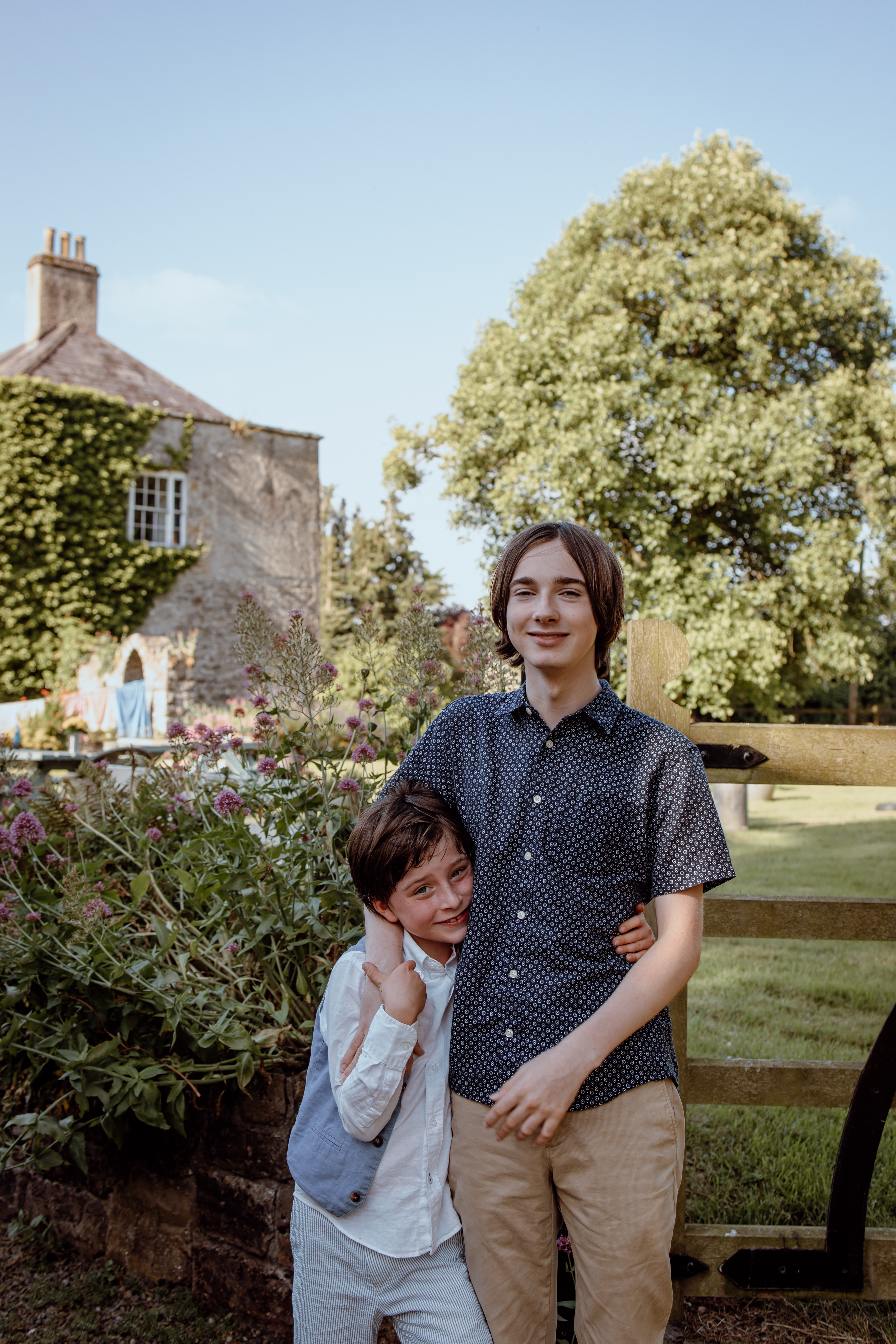 Family enjoying a photoshoot at Durhamstown Castle in Ireland 