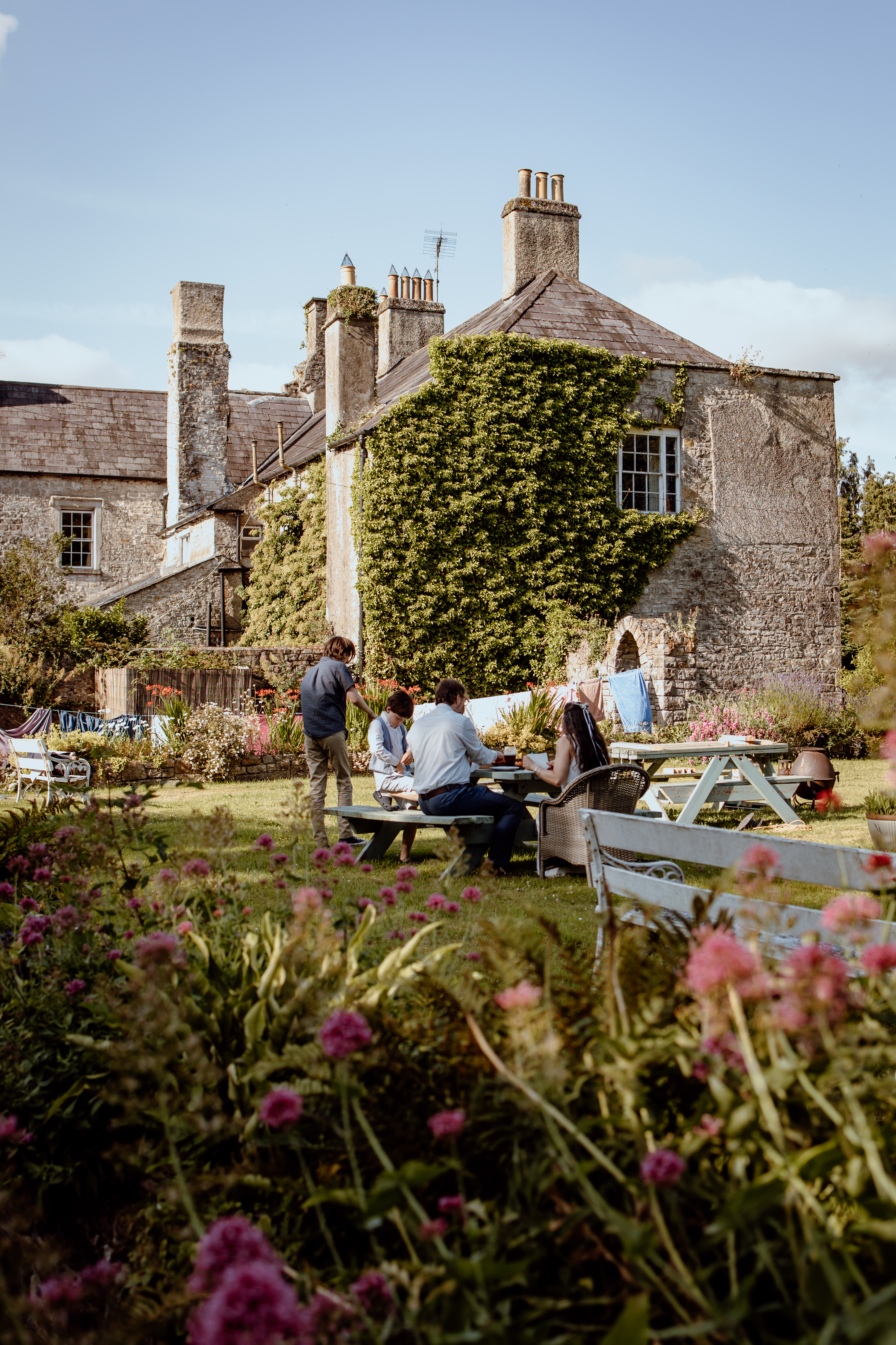 Family enjoying a photoshoot at Durhamstown Castle in Ireland 